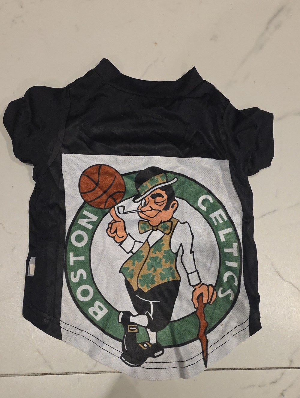Boston Celtics Black and White Dog Jersey with Team Crest